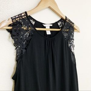 H&M Black Top w/ Lace Sleeves - Size S